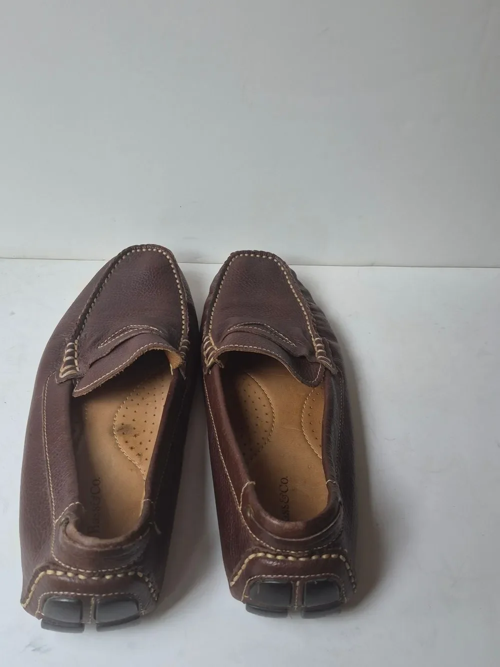 Bass Men's Dark Brown Leather Penny Driving Loafers - 12